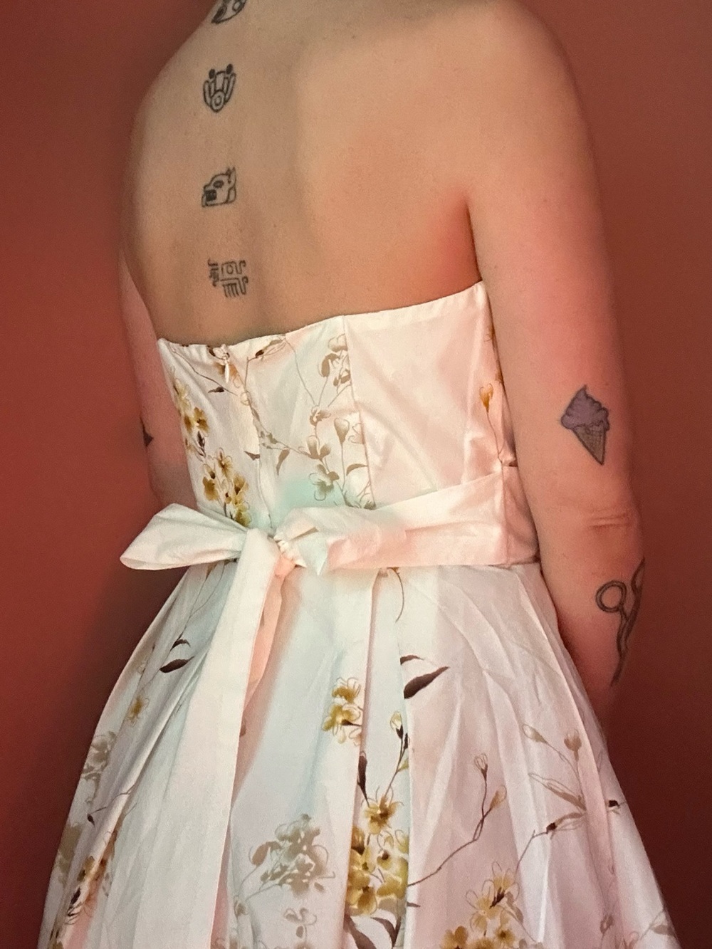 Vintage A.P.N.Y. strapless floral a-line dress - Picture 6 of 7